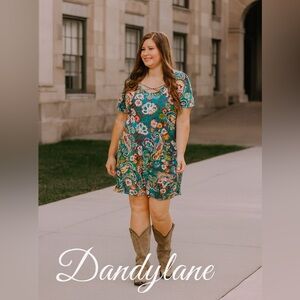 Honeyme Curvy Floral V-Neck Women's Dress size XL